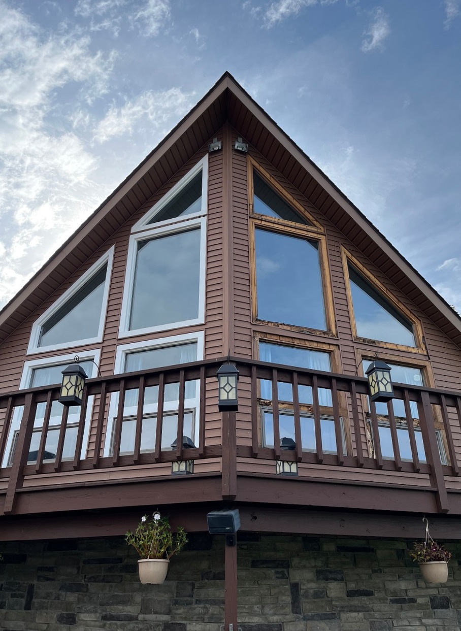 Rotten window before and after work